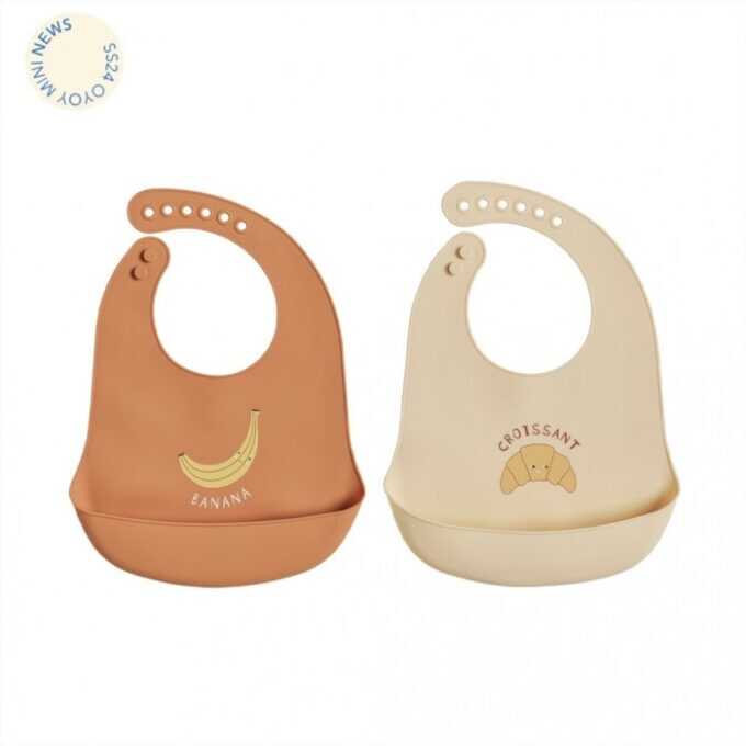 Σαλιάρες σιλικόνης σετ 2 τεμ Banana Oyoy-1