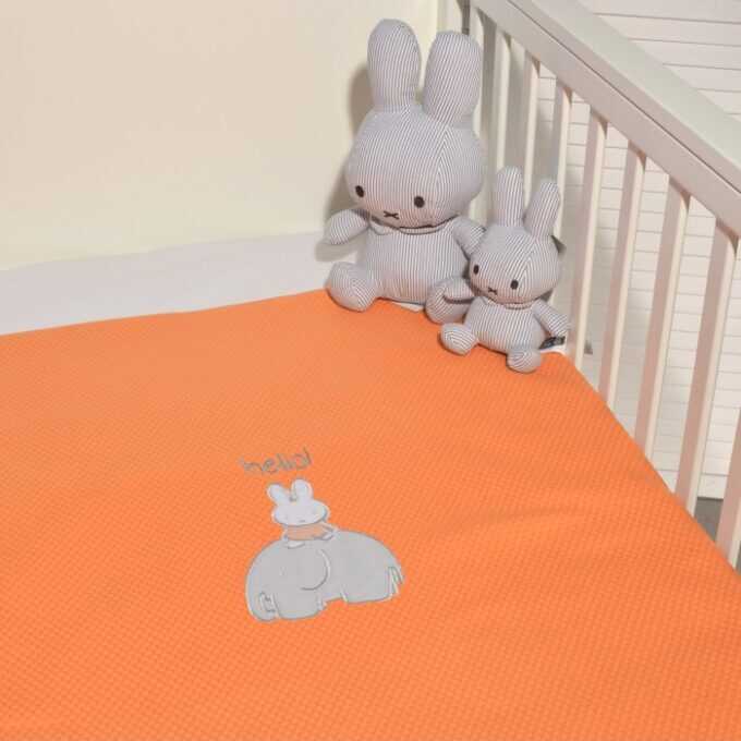 Miffy Des.13 Πικέ κούνιας Πορτοκαλί 100x140-1
