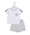 Nautica Des.15 Σετ T-Shirt & Shorts Jersey Organic Γκρι Ριγέ 74cm-1