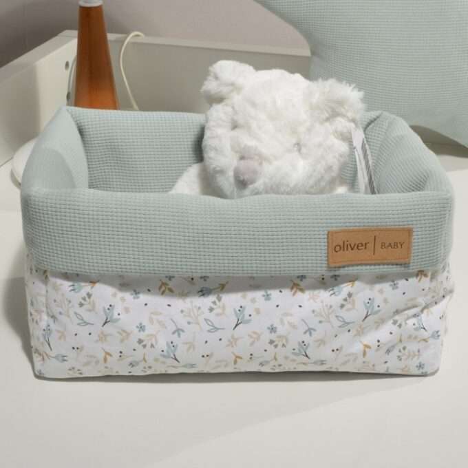 Oliver Baby Des.403 Καλάθι Αποθήκευσης Διπλής Όψης 25x15x13 ύψος Μέντα-1