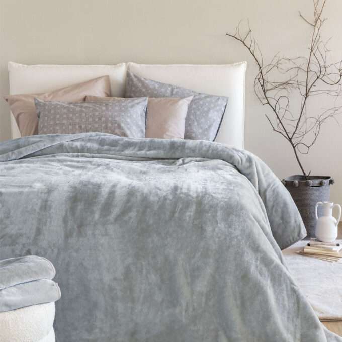 Κουβέρτα Βελουτέ 240x260 DREAM VELOUR/4 ASH