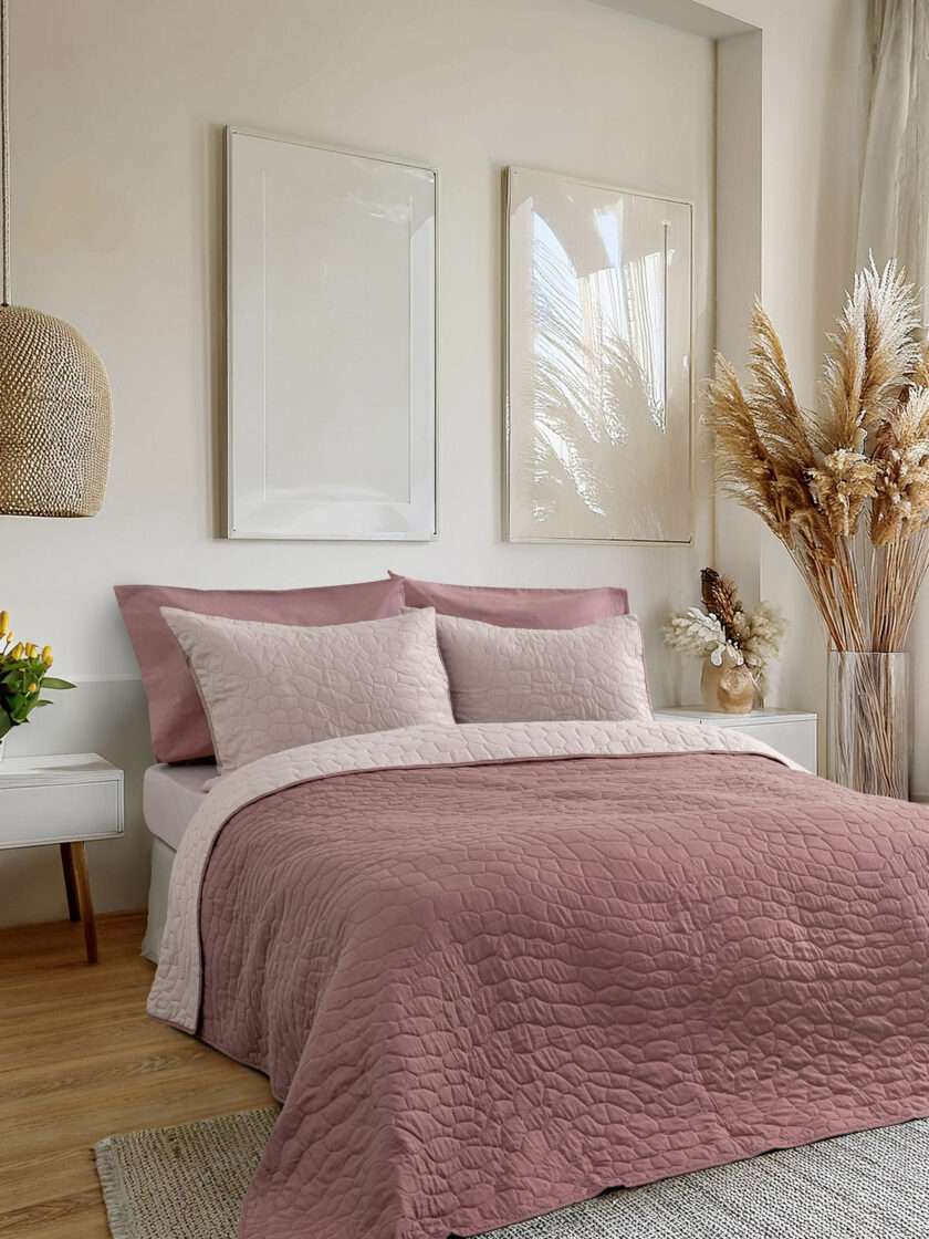 Κουβερλί Μονό 160x240 - Nala Wild Dusty Pink / Apple