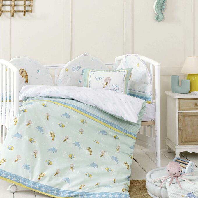 Σετ Σεντόνια Κούνιας με Λάστιχο - Sea Love