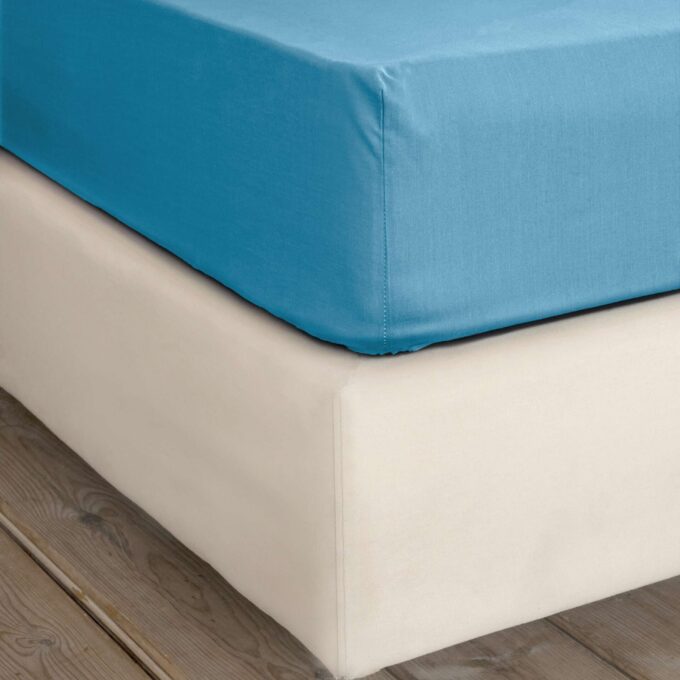 Σεντόνι Υπέρδιπλο με Λάστιχο Unicolors - Petrol Blue