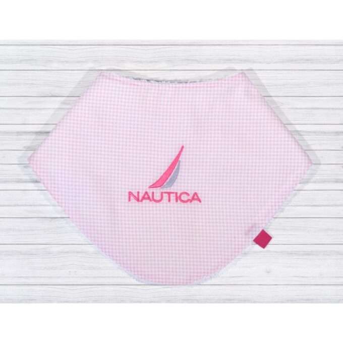 Nautica Des 922 Σαλιάρα Μπαντάνα Ροζ Καρρώ 26x26-1
