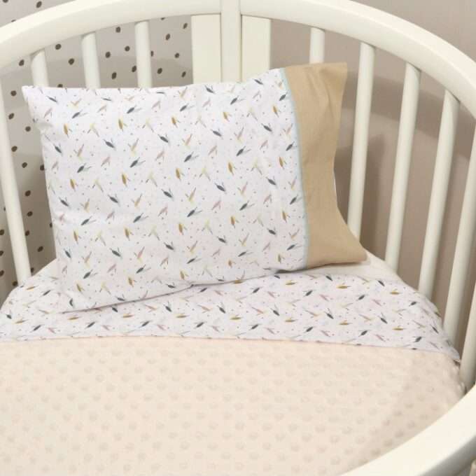 Oliver Baby Des.404 Minky Κουβέρτα Κούνιας Διπλής Όψης Μπεζ 100x150-1