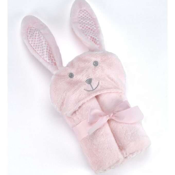 Κουβέρτα ΜORA POMPON RABBIT ΡΟΖ 75Χ95 cm-1