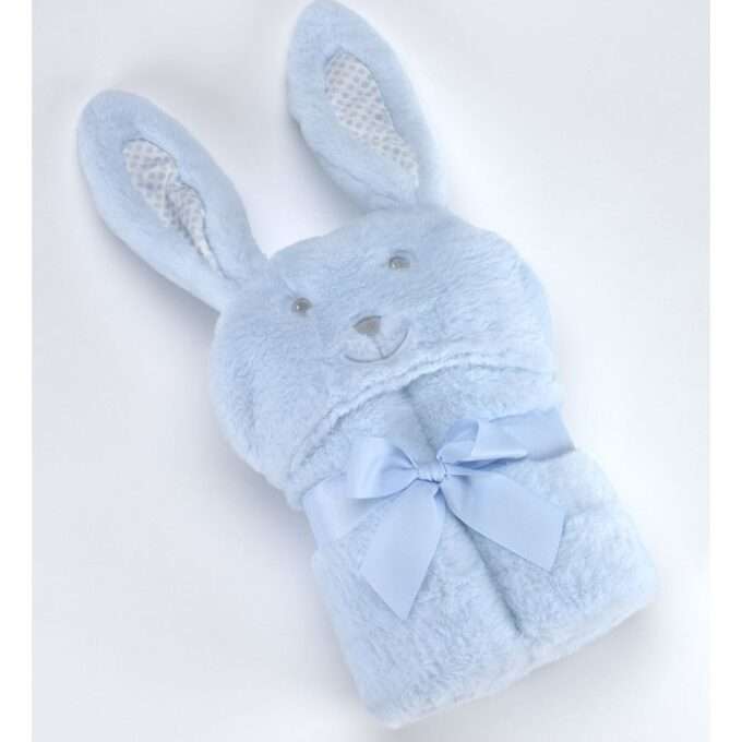 Κουβέρτα ΜORA POMPON RABBIT ΓΑΛΑΖΙΟ 75Χ95 cm-1