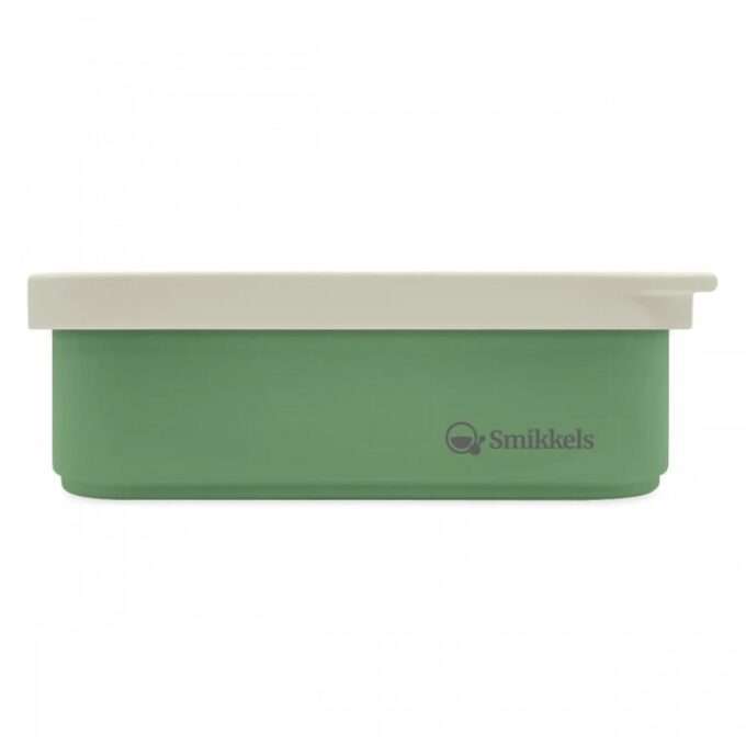 Lunchbox μεταλλικό 900 ml Πράσινο με καπάκι σιλικόνης Smikkels-1