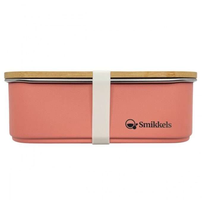 Lunchbox με καπάκι από bamboo 900ml Ροζ-1