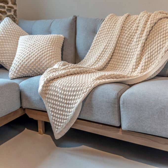 Popcorn 130x180 Throw/Blanket (Beige)-1