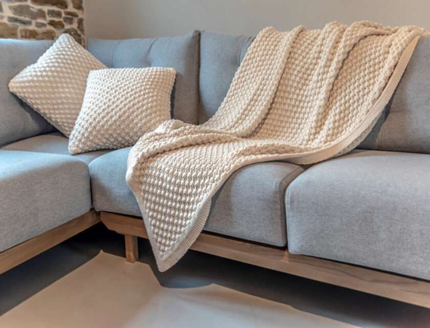 Popcorn 130x180 Throw/Blanket (Beige)-1