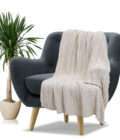 Classical Cable 130x170 Throw/Blanket (Natural)-1