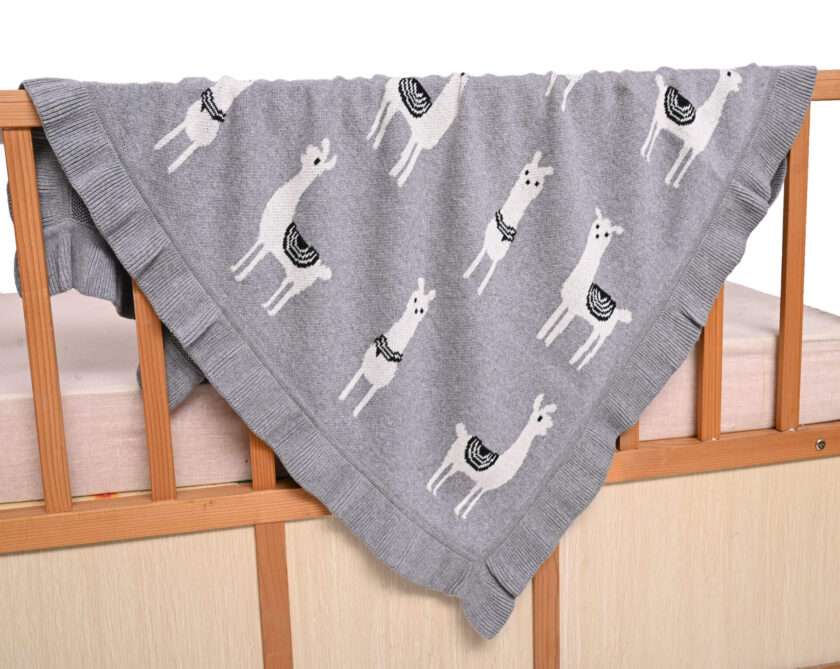 Lama/Toy (Grey) 80x100 Baby blanket with toy-2