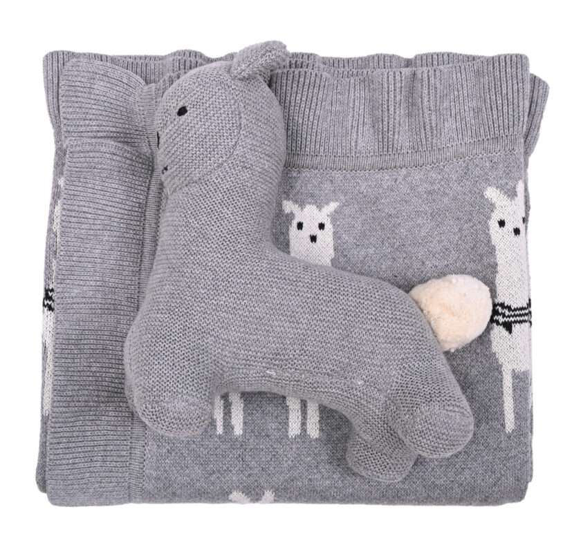 Lama/Toy (Grey) 80x100 Baby blanket with toy-3