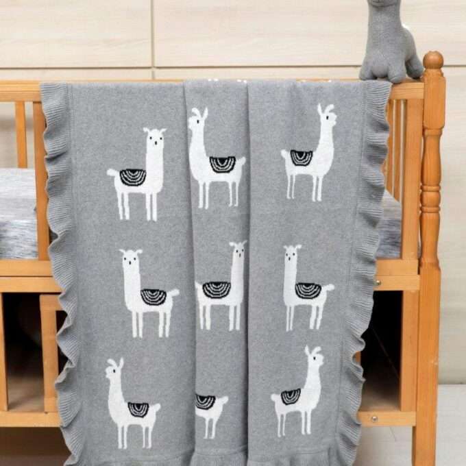 Lama/Toy (Grey) 80x100 Baby blanket with toy-1