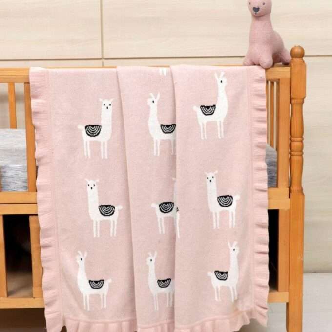 Lama/Toy (Pink) 80x100 Baby blanket with toy-1