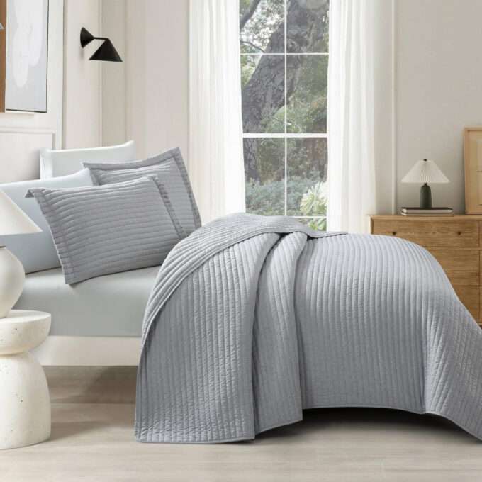 Mabelle (Lt grey) Bedspread-1