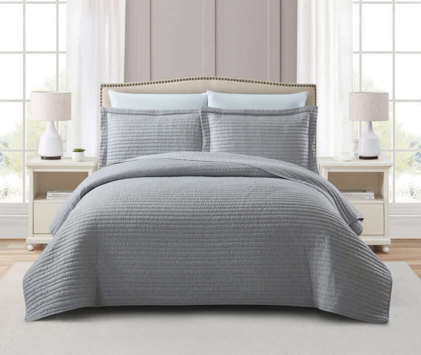 Mabelle (Lt grey) Bedspread-2