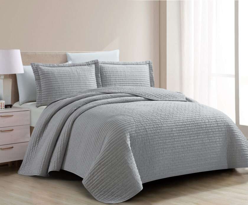 Mabelle (Lt grey) Bedspread-3