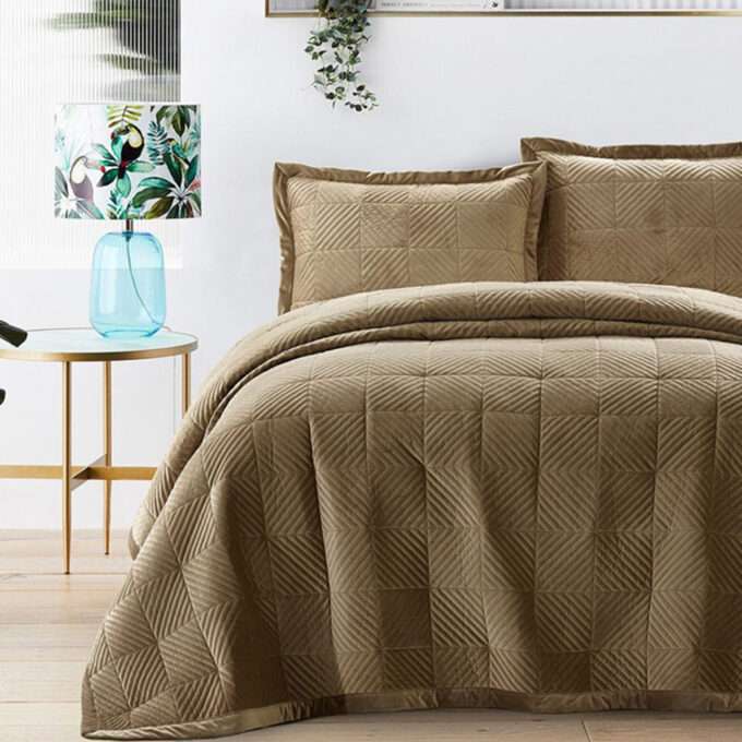 SH-5000-0189 Κουβερλί Luxury Velvet (Coffee)-1
