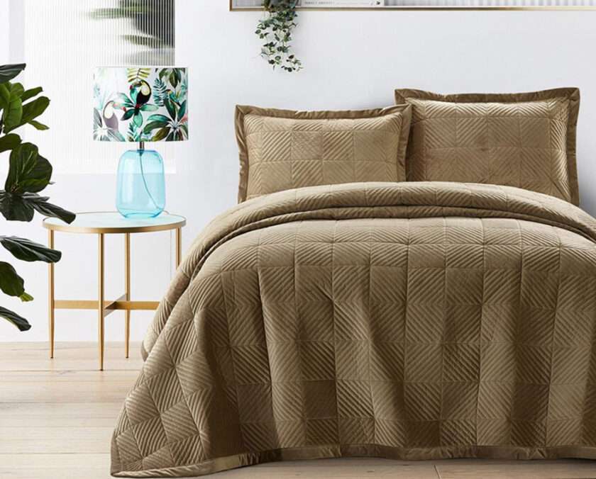 SH-5000-0189 Κουβερλί Luxury Velvet (Coffee)-1