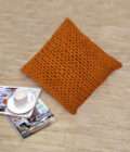 Hand Knit 50x50 Cushion with polyfiller (Mustard)-1