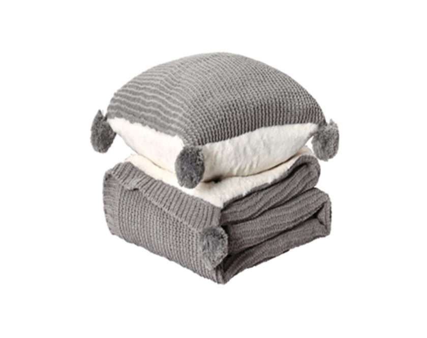 GILDA 130x170 Throw/Blanket (Grey)-2