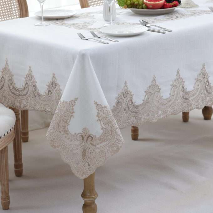 PLS-7B027 (Lt Coffee) Tablecloth-1