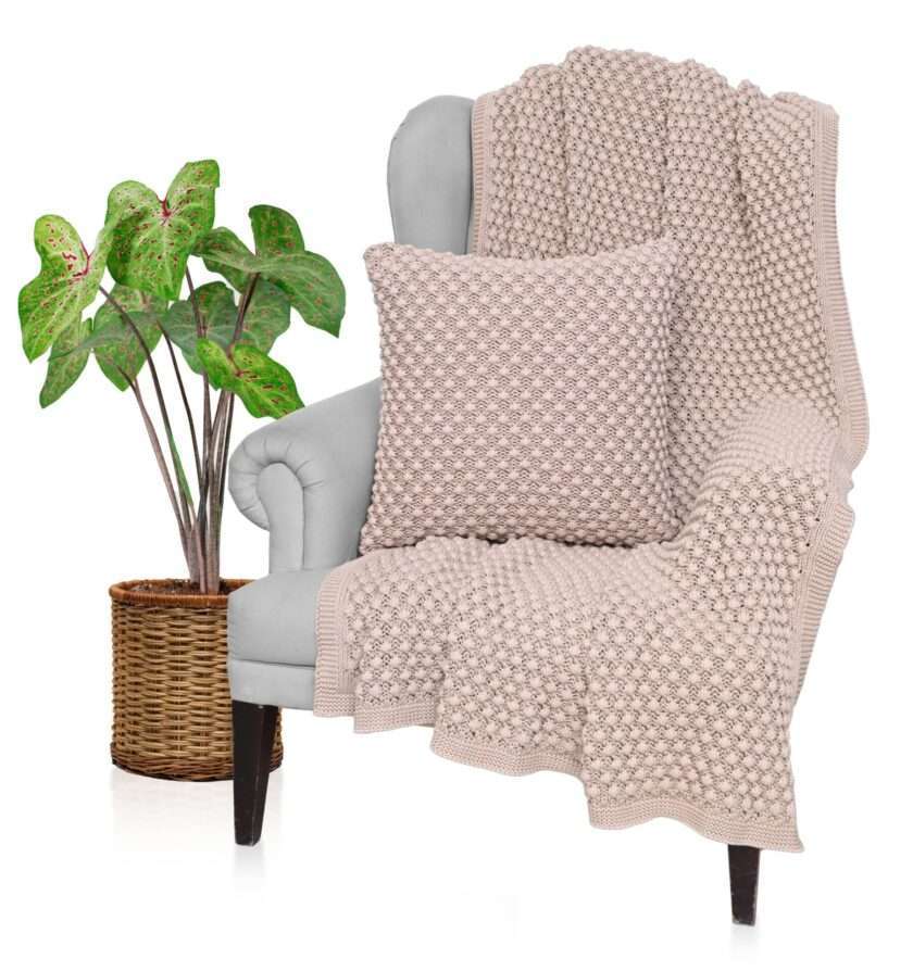 Popcorn 130x180 Throw/Blanket (Sandy Brown)-1
