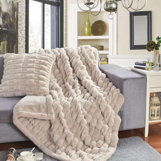 Boggi (Lt Beige) 130x180 Throw/Blanket-1