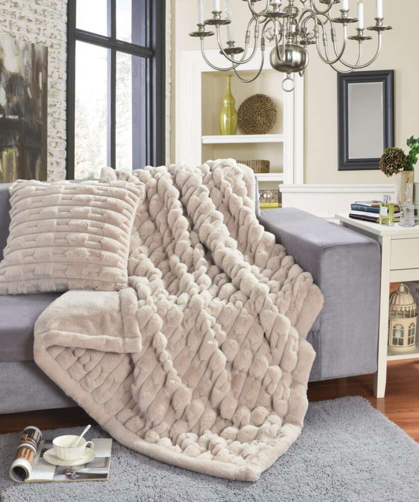 Boggi (Lt Beige) 130x180 Throw/Blanket-1
