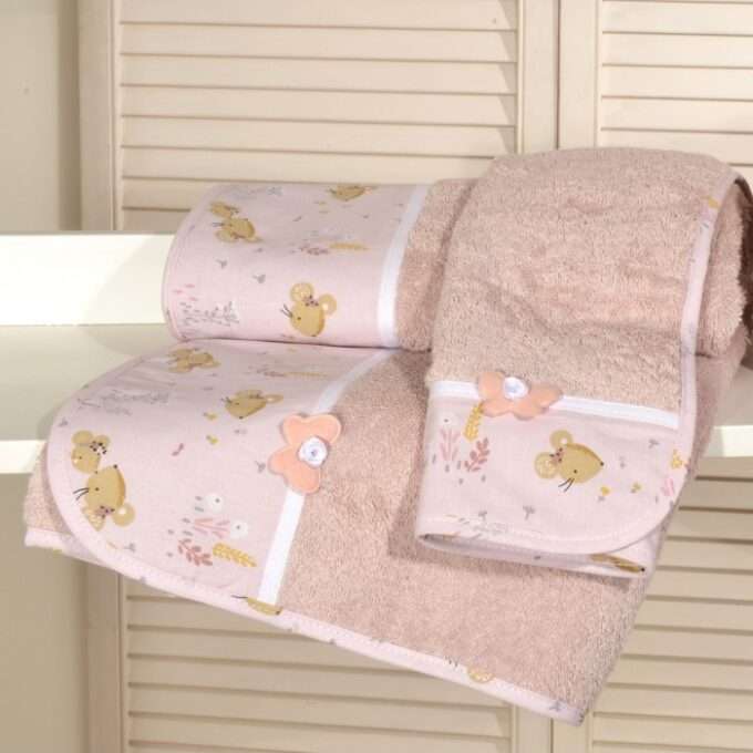 Σετ πετσέτες 2 τεμ 100% βαμβάκι 450 γρμ/τμ 30x50 & 70x120 Design 412-1 Oliver Baby-1