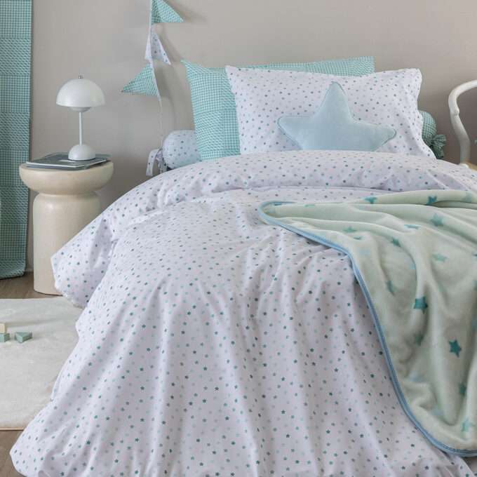 Σεντόνι Μονό 170x260 BB101 AQUA Χωρίς Λάστιχο