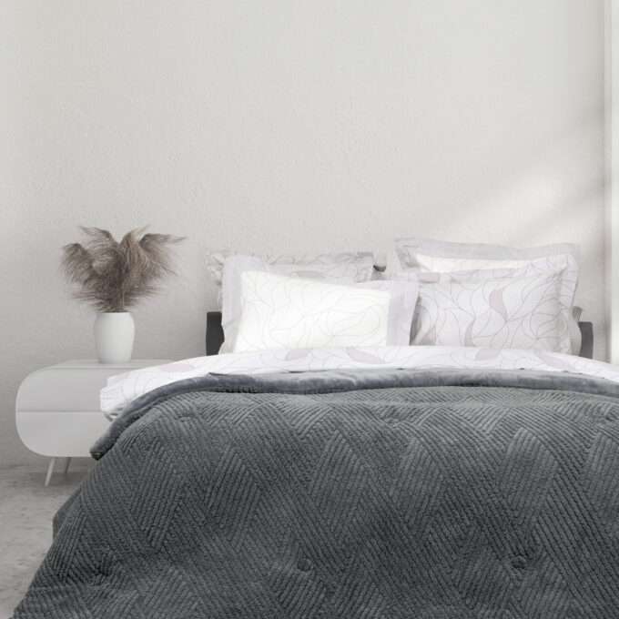 Κουβέρτα/Πάπλωμα Μονό 160x220 - Velva Dark Gray