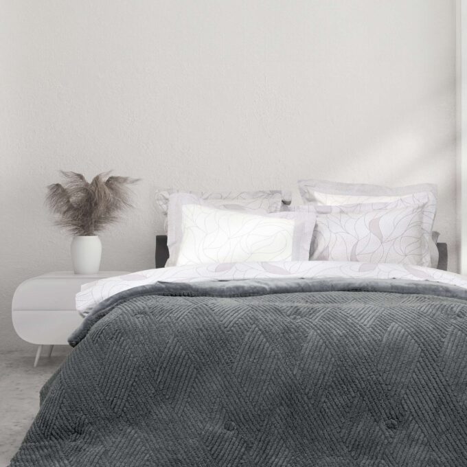 Κουβέρτα/Πάπλωμα Υπέρδιπλο 220x240 - Velva Dark Gray