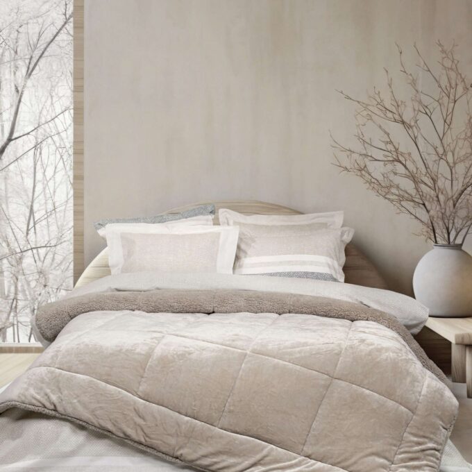 Κουβέρτα/Πάπλωμα Υπέρδιπλο 220x240 - Cira Beige