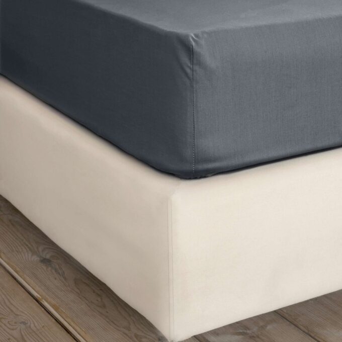 Σεντόνι Διπλό με Λάστιχο Unicolors - Midnight Gray