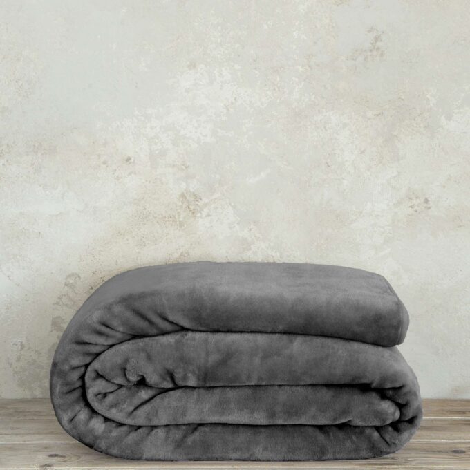 Κουβέρτα Βελουτέ Γίγας 240x260 Coperta - Dark Gray