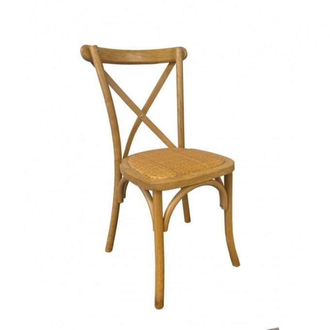 Crossback Rattan Ξύλινη Στοιβαζόμενη Καρέκλα1