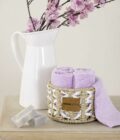 Καλαθάκι με 5 τεμάχια Λαβέτες - Bamboo Calm Pink
