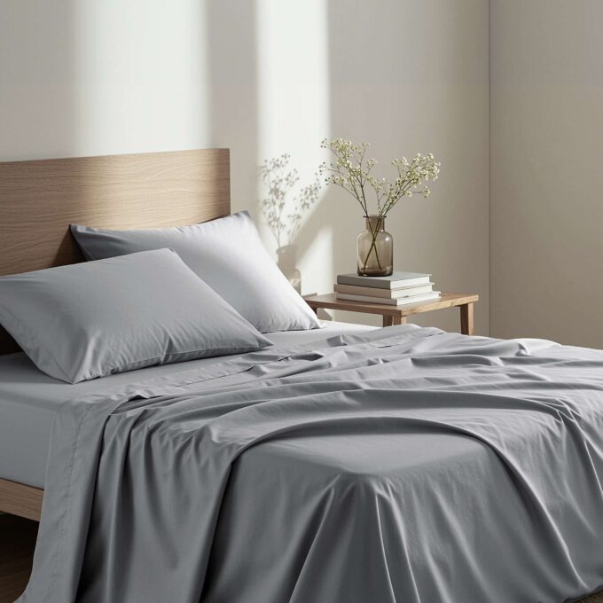 Σεντόνι Μονό με Λάστιχο Unicolors - Medium Gray