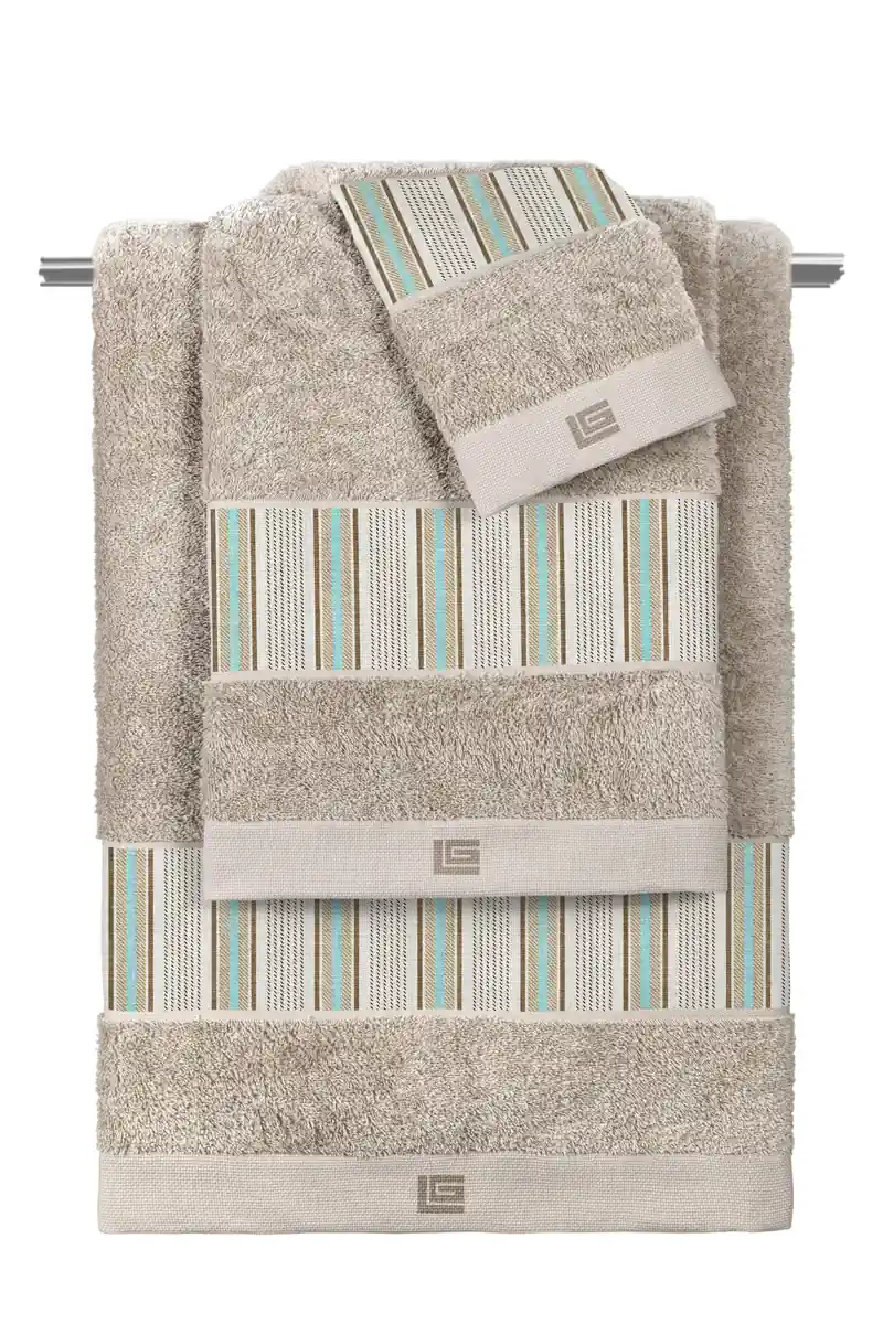 Σετ Πετσέτες 3 Τεμαχίων Guy Laroche Pinstripe Natural 30×50,50×90,70×140